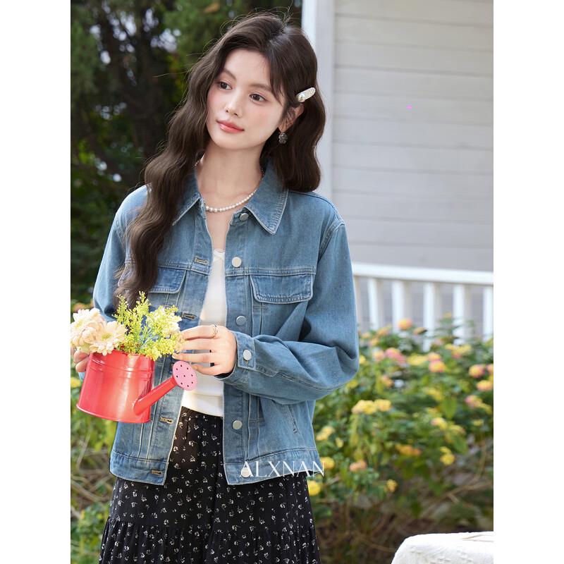 Women s 2026 Spring Blue Loose Denim Jacket M