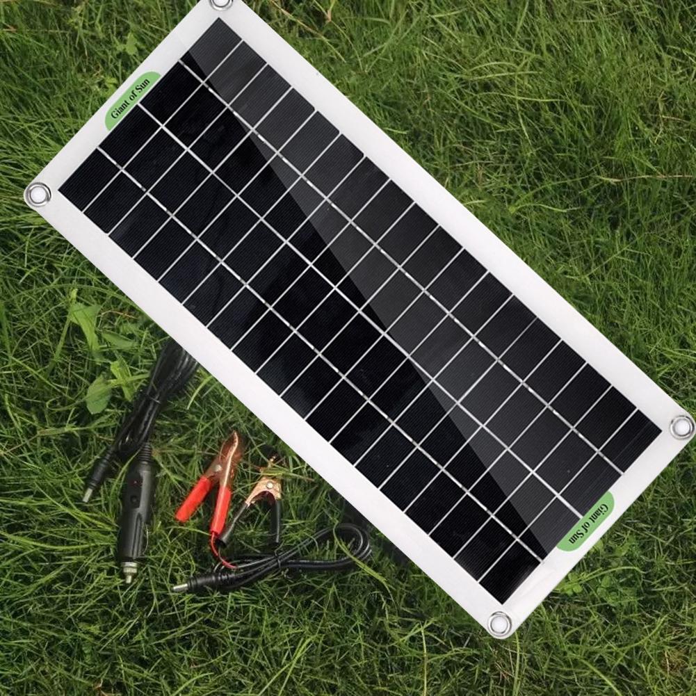 30W Polycrystal Solar Panel Flexible Solar Panel For Camping Car Traveling Outdoor Emergency Power Accessory