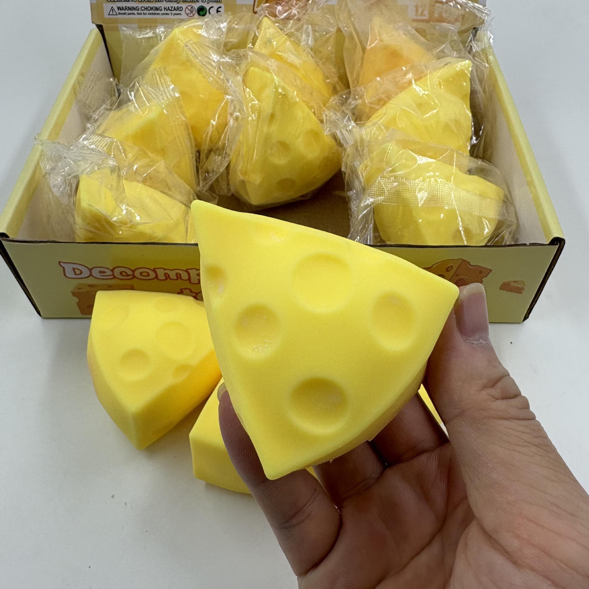 Schattig Kaas Squishy Speelgoed Nieuwigheid Stressverlichter Knijp Ventiel Bal Speelgoed