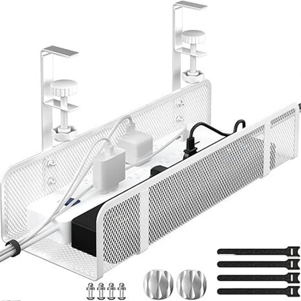 

Регулируемый настольный органайзер для кабелей Черный Белый Подстольный органайзер для проводов Домашний офис