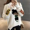 Autumn and Winter Warm Turtleneck Sweater Cartoon Jacquard Bottoming Shirt Loose Long Sleeve Sweater