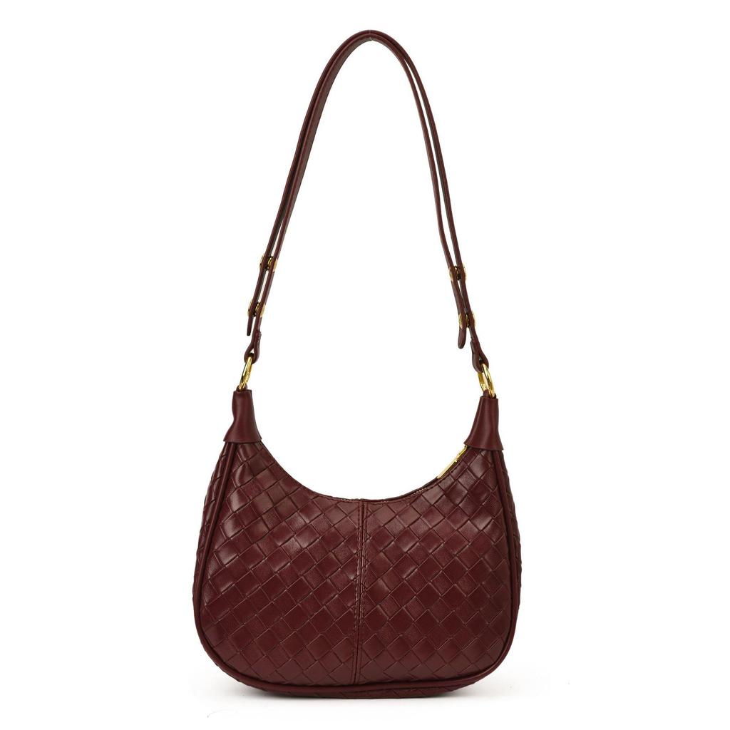 2025 Women's Versatile Woven Shoulder Bag - Fashionable Dumpling Style for Commuters