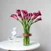10PCS Purple Calla Lily Artificial Flower Bouquet Calla Lily Bridal Bouquet Wedding Flower Arrangement Decor Home Spring