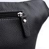 Crossbody Bag Men's Multi-Layer PU Shoulder Bag Business Chest Bag Commuter Waist Bag