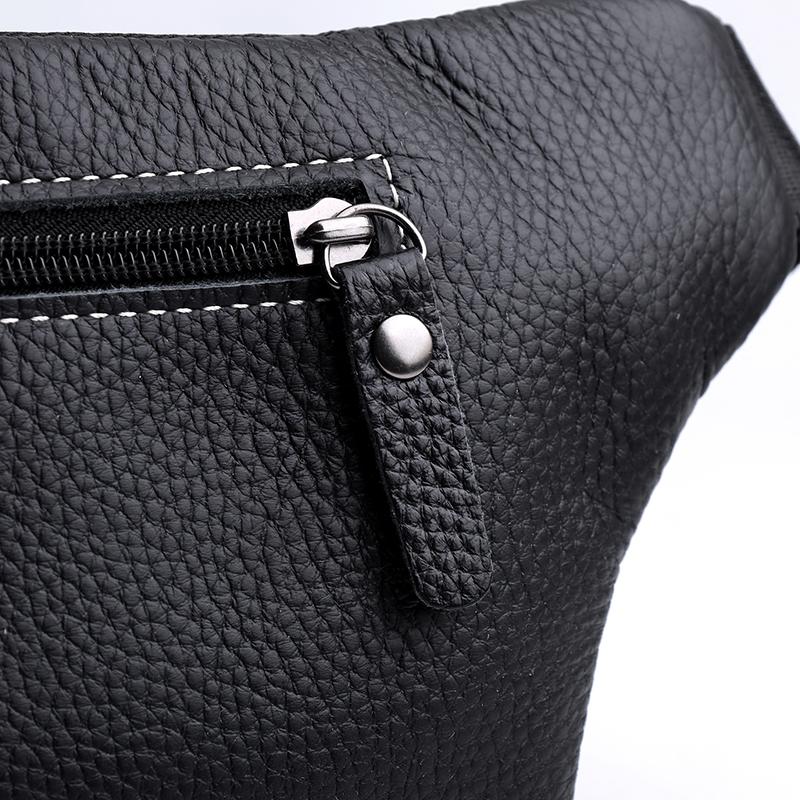 Crossbody Bag Men's Multi-Layer PU Shoulder Bag Business Chest Bag Commuter Waist Bag