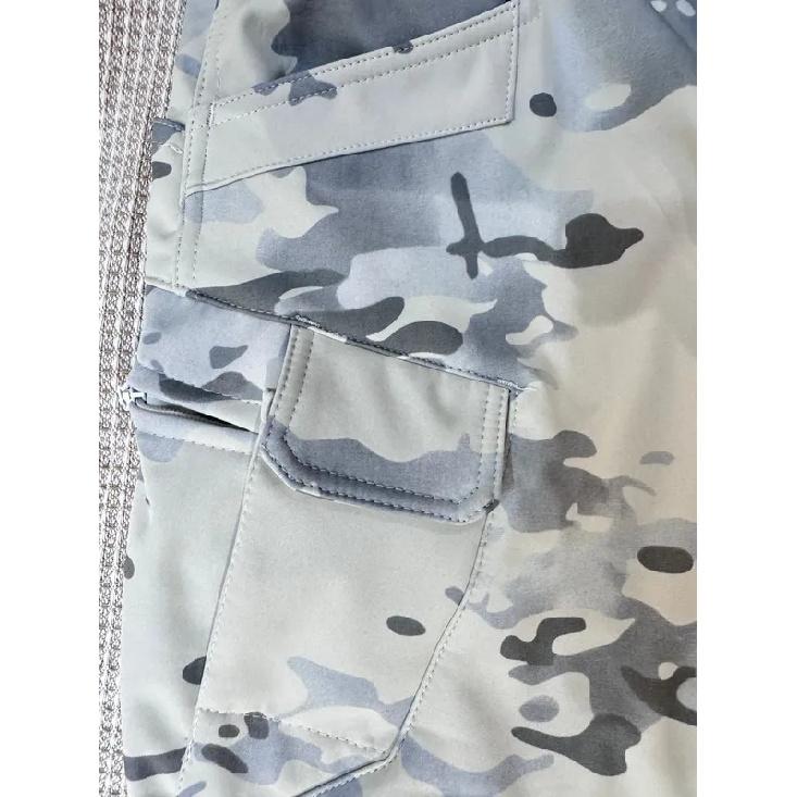 Men's Snow Camo Shark Skin Tactical Pants, Winter Fleece Lined Waterproof Windproof Softshell Trousers for Outdoor Skiing Hiking