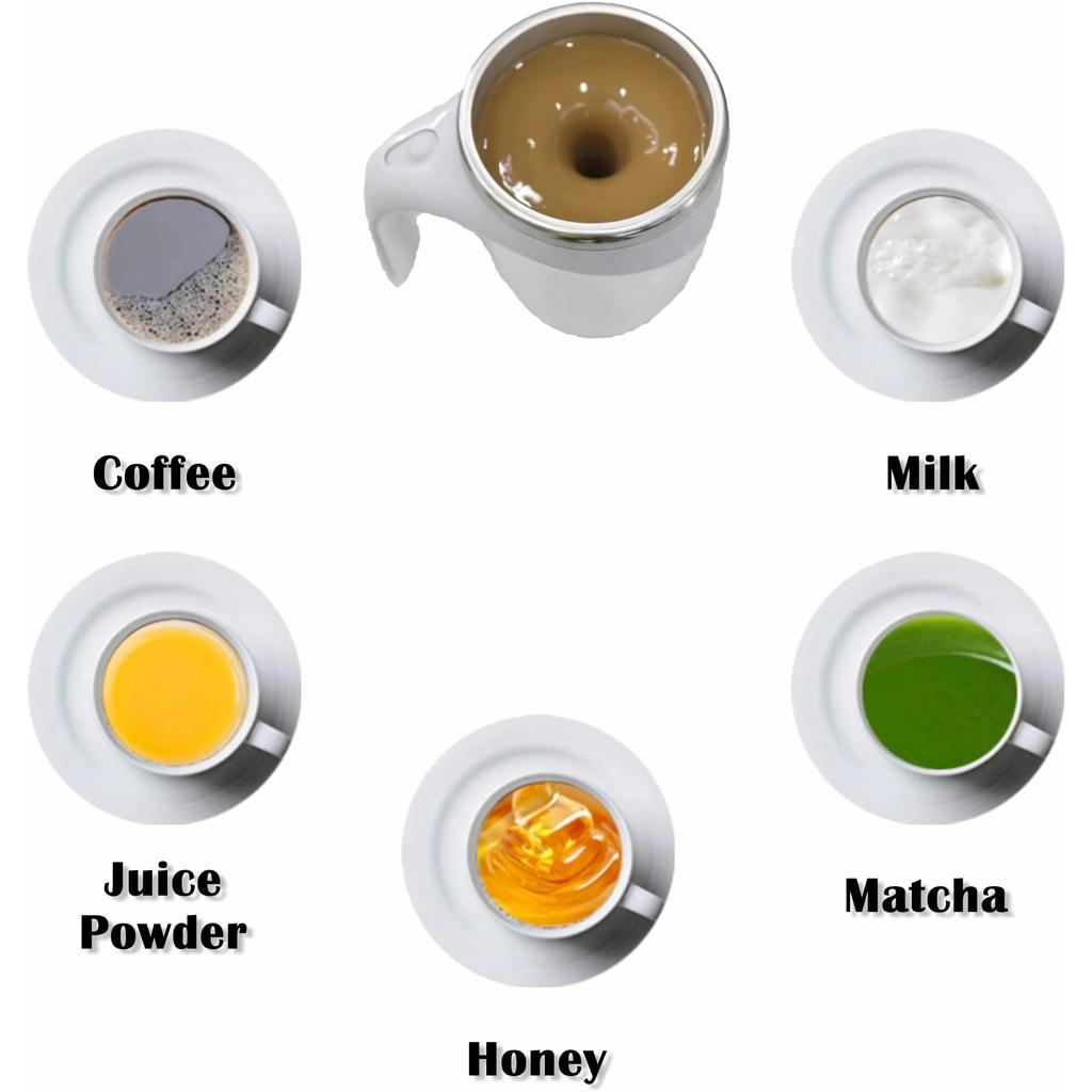380ml Self Stirring Mug,Rechargeable Automatic Magnetic Electric Coffee Mug,Rotating Cute Mixing Cup Tasse,To Stir Office/Kitchen/Travel/Coffee/Tea