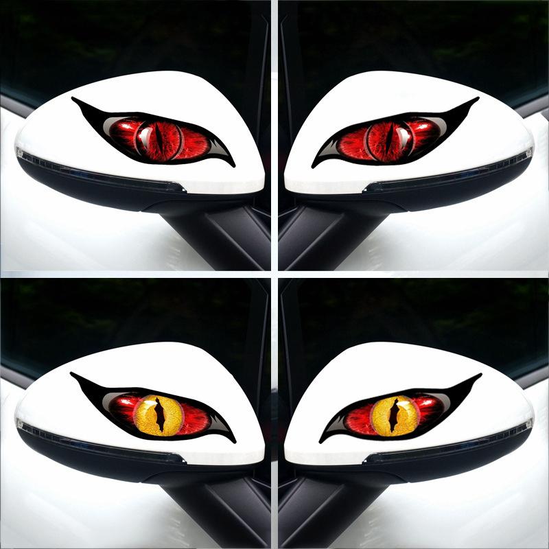 1 Paar 3D Stereo Katzenaugen Aufkleber Auto Sicherheits Reflektierender Aufkleber Nachtfahrt Automobil Rückspiegel Dekorationsaufkleber