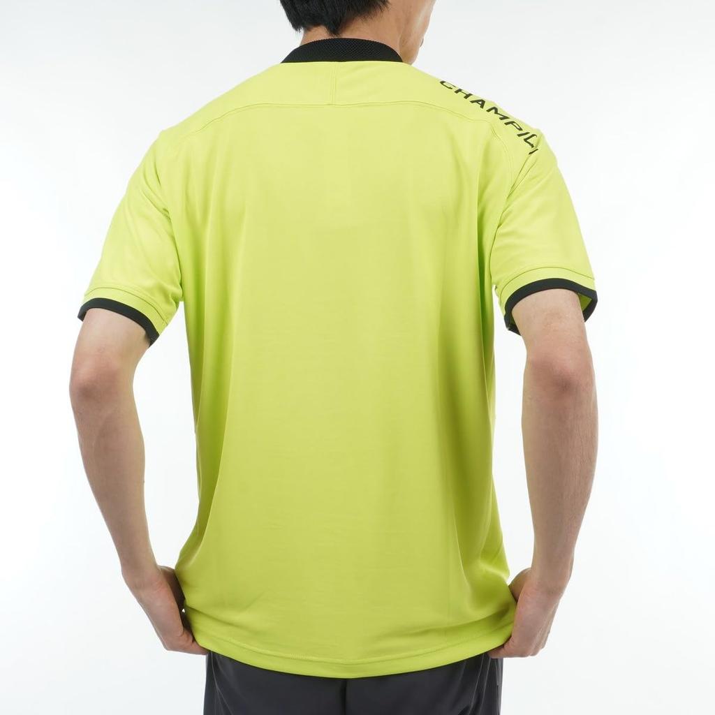 Champion Golf Short Odor UV Script Mock Men's T-Shirt, Sleeve, Antibacterial, Resistant, Quick-Drying, Protection, Logo, Neck, Lime, C3-ZG309