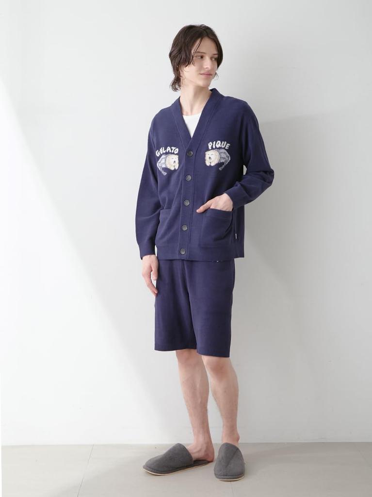 Gelato Pique HOMMEsleeping cat JQD Cardigan PMNT254951 NVY L Men's
