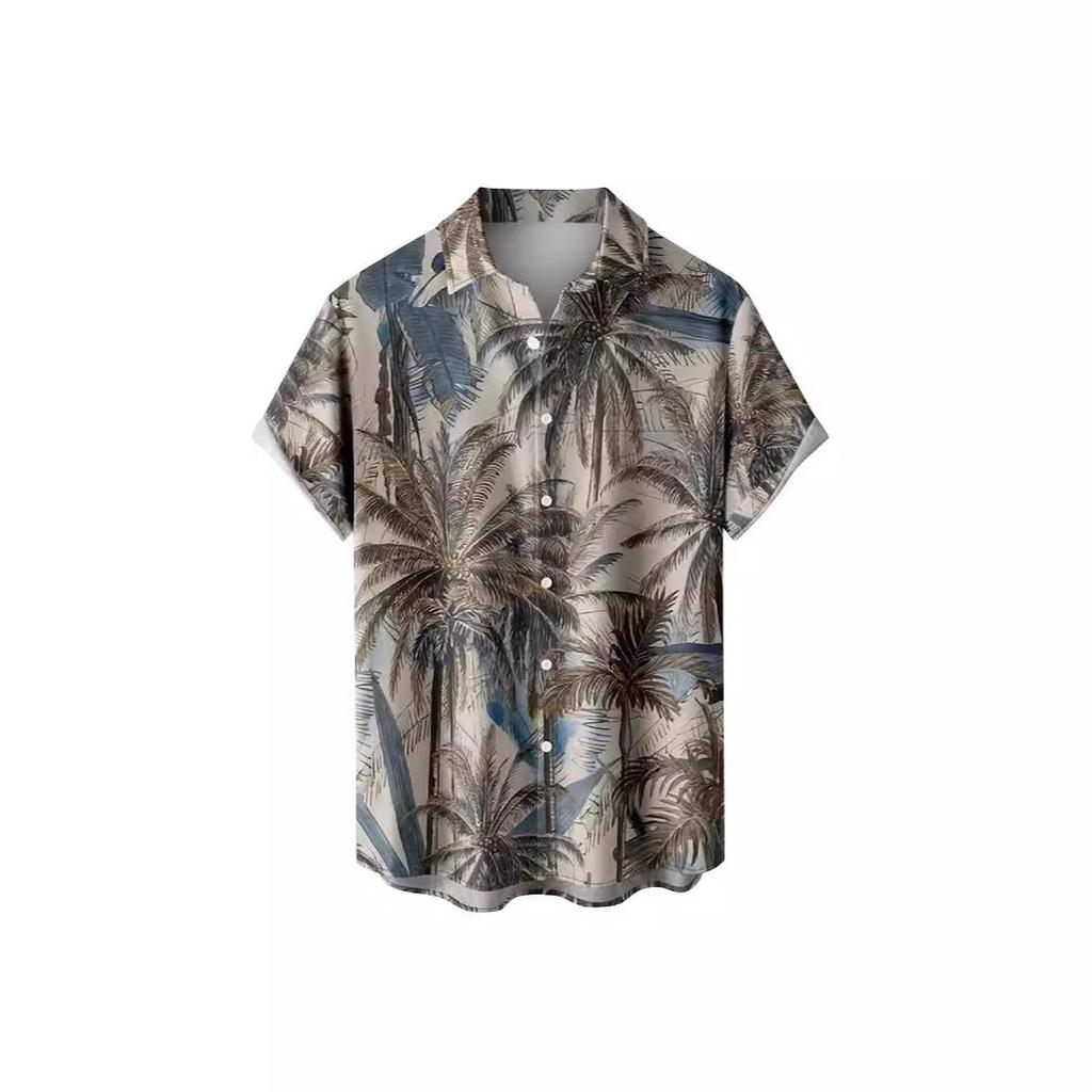 Men'S Hawaiian Vacation Casual Short Sleeve Shirt 3D Printed Fashion Loose Lapel