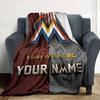 Name Custom Miami Marlins Print Flannel Blanket High Quality Warm Comfortable Cover for All Seasons Perfect for Gifts Home Decor