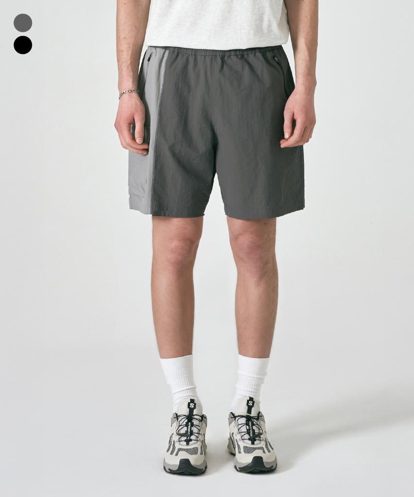 GROOVE RHYME Color-Blocked Taslan Shorts (2 Colors) (Lrrmcph308M)