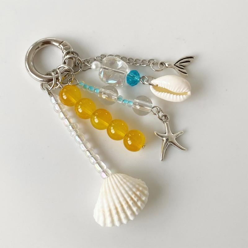 Oceanics Themed Keychain With Seashells And Starfish Designs Craft Of Alloy For Beach Lovers