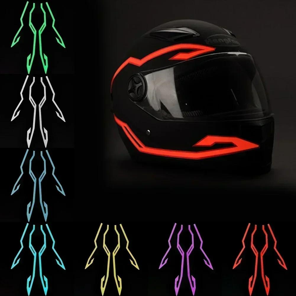 Waterproof Motorcycle Bike Helmet LED Cold Light Strip EL Sticker 4 Flashing Warning Lights Night Riding Helmet Kit