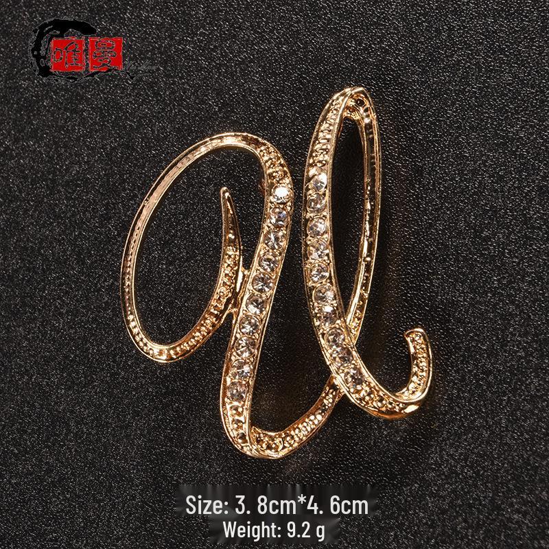 Men's Suit Jacket Brooch: Elegant English Letter Pin for a Stylish Touch