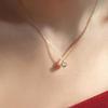Elegant 18K Gold Titanium Steel Necklace with Petite Heart-Shaped Diamond Pendant