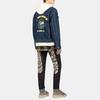 Evisu Daruma Lederetikett Zweiteiliger Look Kapuze Denimjacke Herrenjacken Blau 2EAHTM2DJ723LFCT