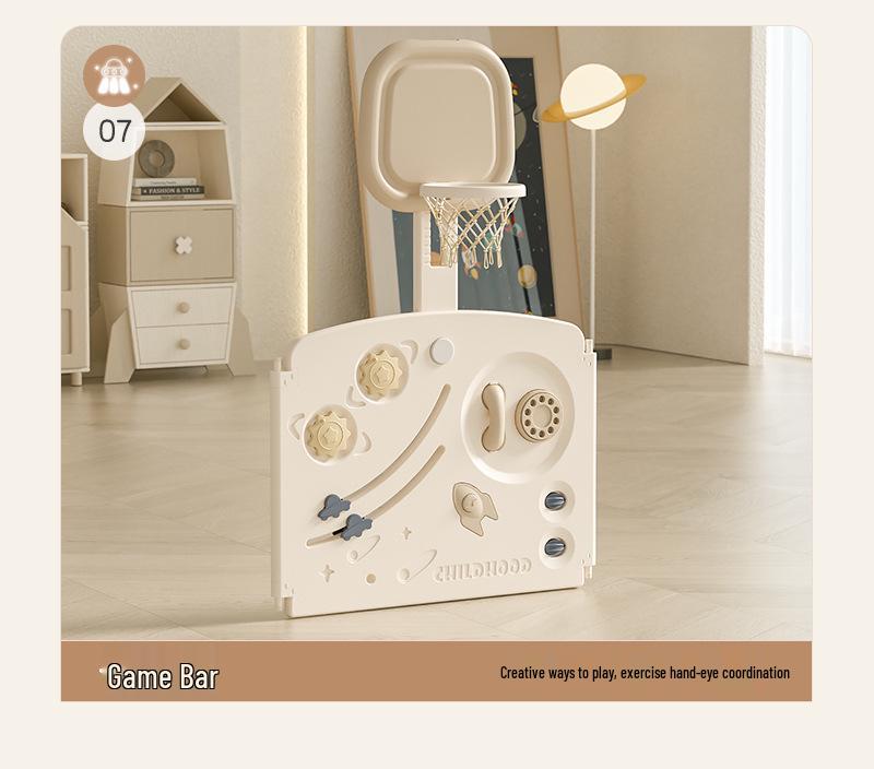 Compact Foldable Baby Playpen & Safety Fence with Integrated Crawling Mat for Indoor Use