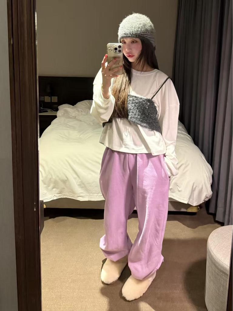2026 Korean Style Spring T-shirt & Knit Camisole Two-Piece Women's Set