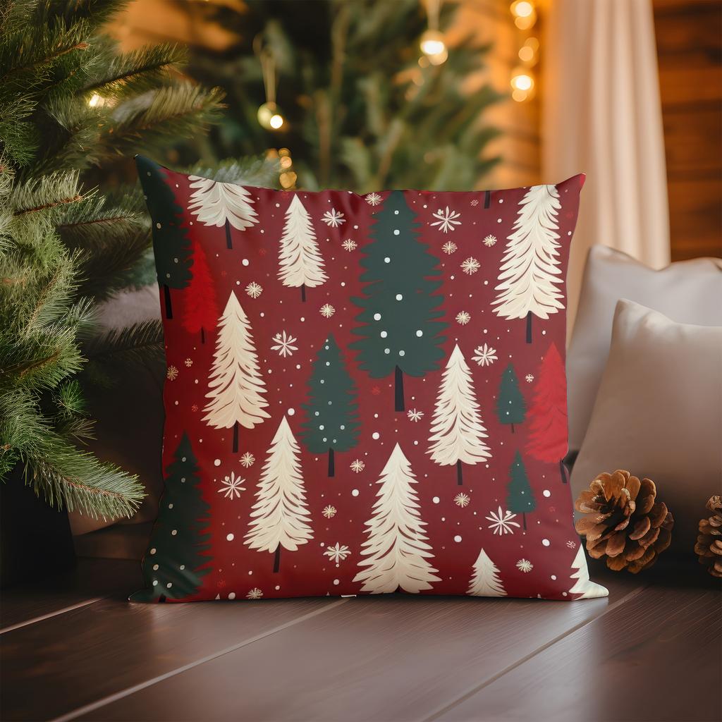 Home Decor Christmas Trees Pattern Pillow for Home Decor Pattern Cushion Cover Suitable for Sofa Bedroom Car Pillow Cover