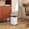 5L Rectangular Compact Bin Steel Body Removable Bucket Quiet-Close Lid W/ Pedal Lid Rubbish Trash Can Home Office Bedroom Bathroom Living Room