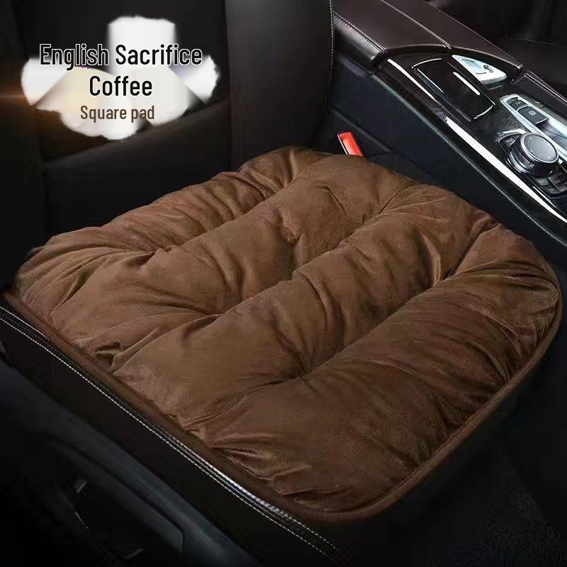 Winter Plush Car Seat Cushion, Single Piece, Non-Backrest, Soft Three-Piece Set for Rear Seat Warmth.