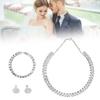 Bridal Jewelry Set Stylish Elegant Rhinestone Necklace Bracelet Earrings for Wedding Prom Engagement