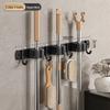 Stainless Steel No-Drill Mop & Broom Wall Mount Hanger