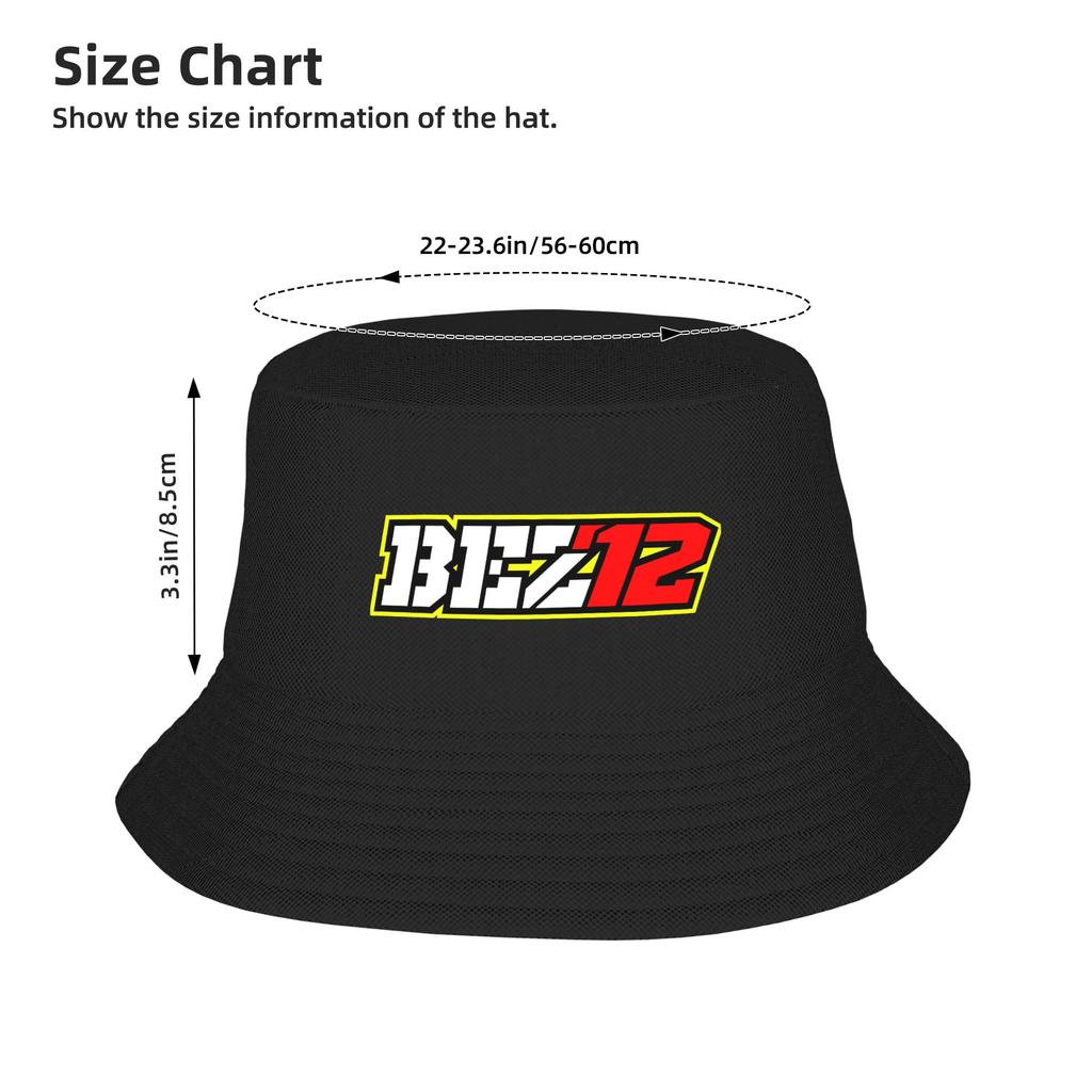 Marco Bezzecchi 72 Klobouk typu bucket Harajuku Rybářské čepice Pro pár Trendy Lovecké sluneční klobouky Osobní potisk