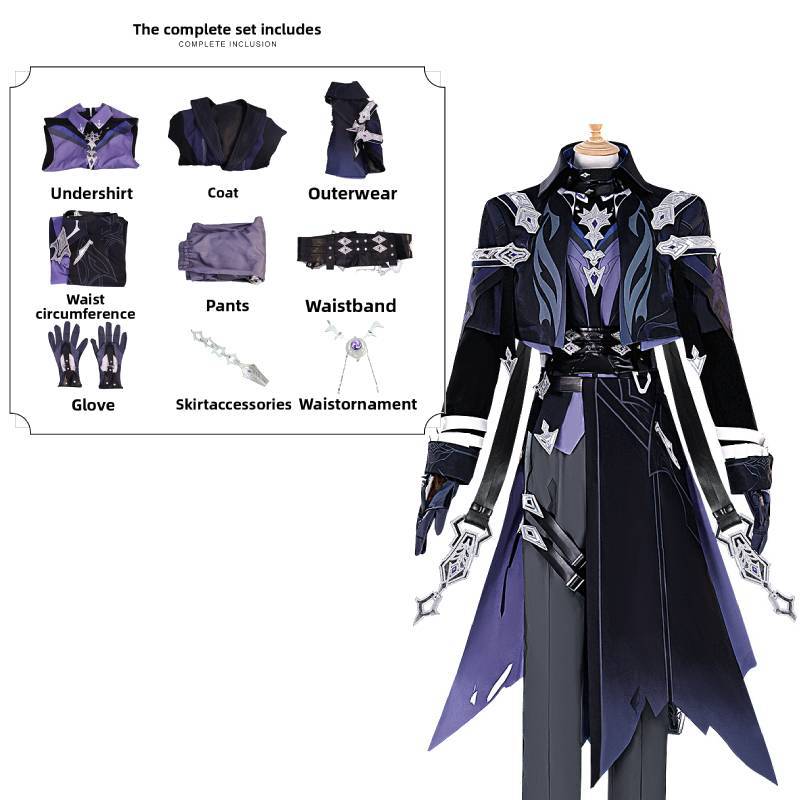Genshin Impact Flins Cosplay Tērpu Komplekts