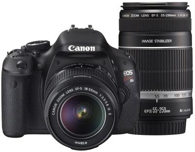Canon Skaitmeninis veidrodinis fotoaparatas EOS Kiss X5 dviejų objektyvų rinkinys, komplekte EF-S18-55mm/EF-S55-250mm KISSX5-WKIT