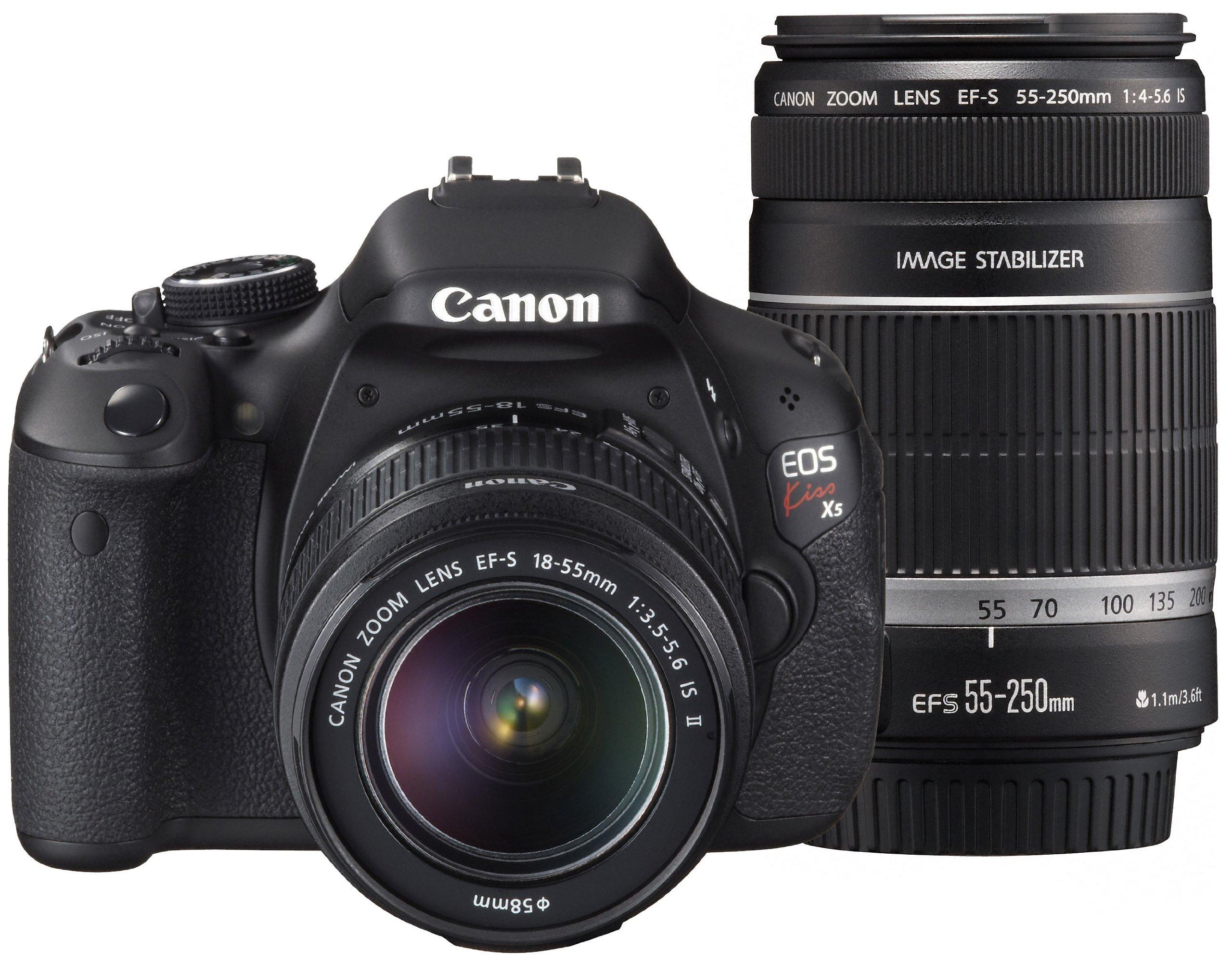 

Canon digital SLR camera EOS Kiss X5 double zoom kit included EF-S18-55mm/EF-S55-250mm KISSX5-WKIT чорний