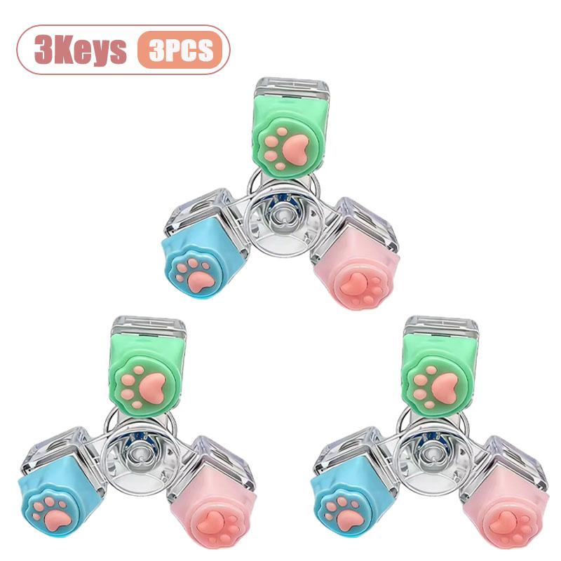 Cat Paw Keycap Keychain Mechanical Keyboard Fidget Spinner Stress Relief Cute Keyring for Office Desk Anxiety Gift