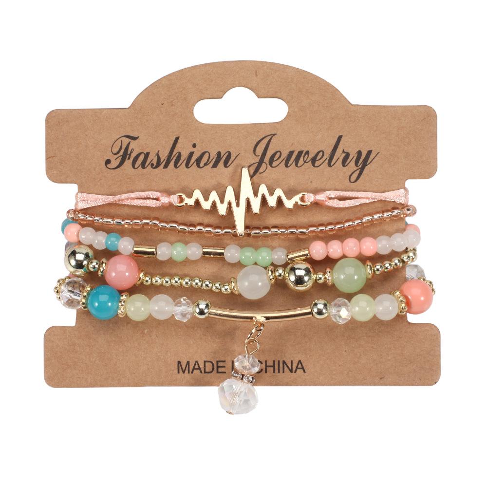 JYL TS Bracelet Bohemian Valentine  Heart Beads Strengthens Love