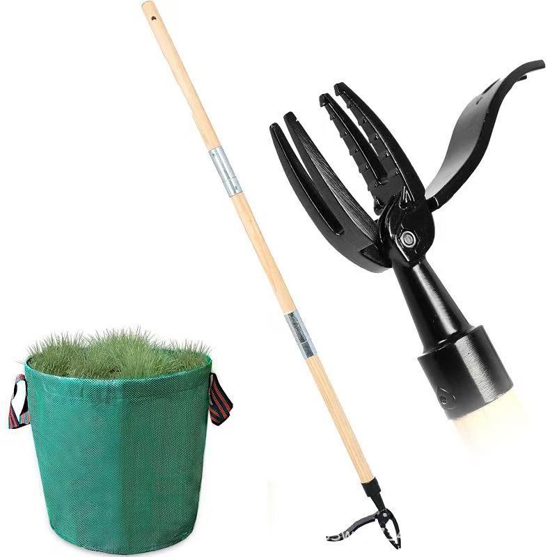 Weeder,Stand Up Weed Puller Tool with Long Handle  ,4Claw Steel Head Design  Easily Remove Weeds Without Bending, Pulling, or Kneeling.