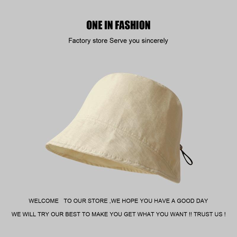 Light and quick-drying in summer, plain face covering and showing face, small bucket hat woman