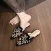 Weiwei Girl 368-2 Embroidered Bag Head Half Slippers Women Wear New Chinese Style with Cheongsam Cool Slippers Flat Bottom