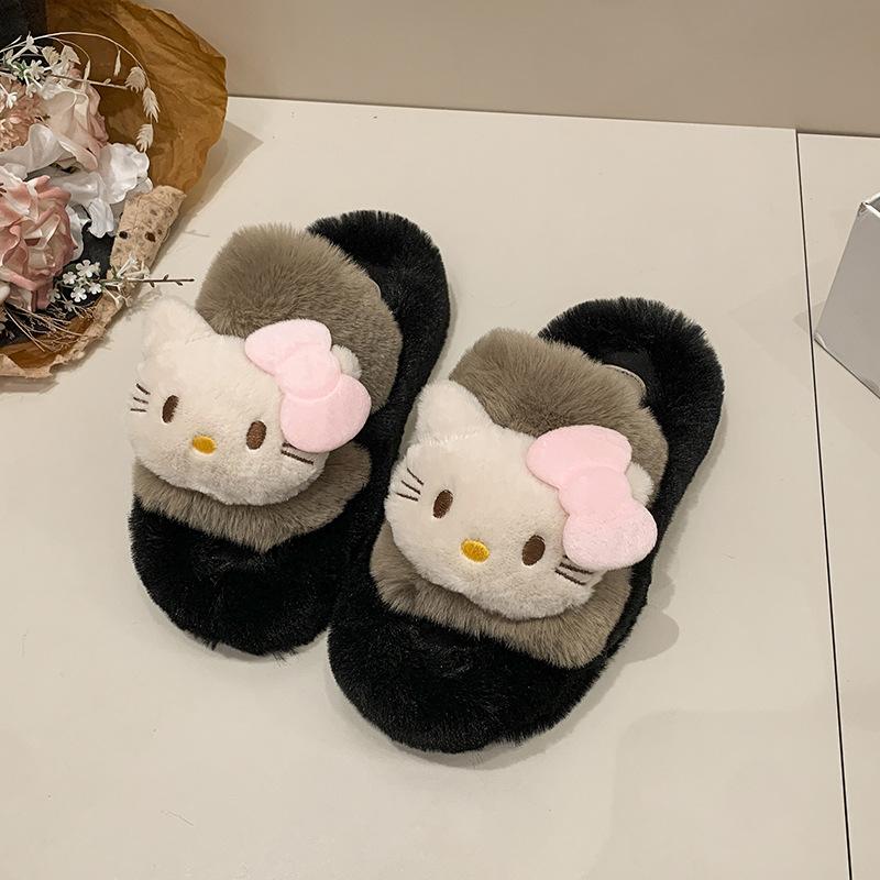 Cute Cartoon Soft Bottom Fluffy Drag Girl 2025 Autumn and Winter New Girl Soft Heart Cute Comfortable Cotton Slippers