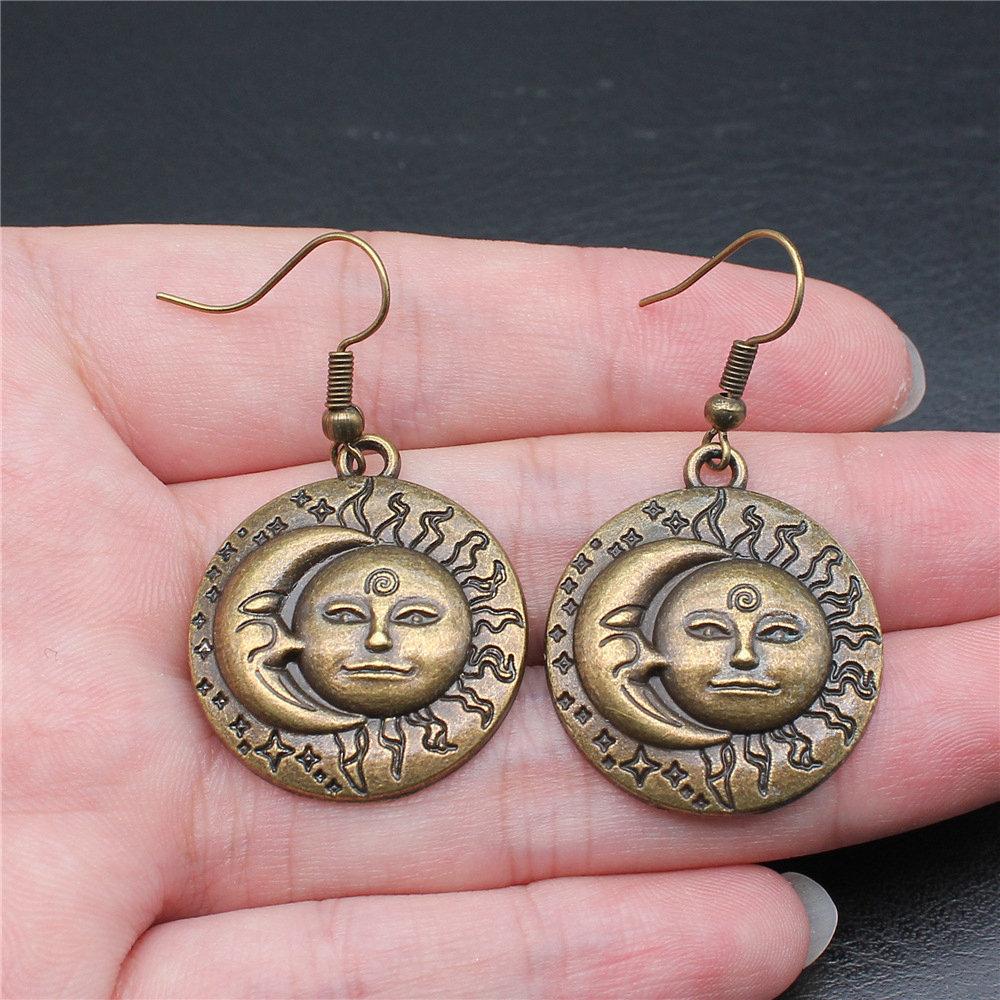 Ohrhänger Sonne Mond Vintage Schmuckzubehör Ohrringgröße 18x19mm QE030