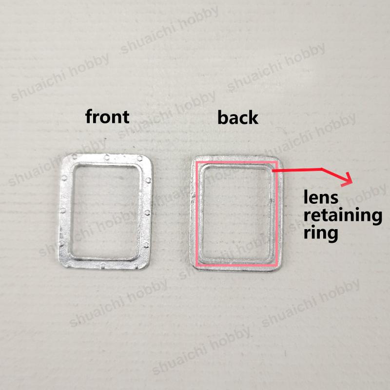 12PCS Alloy Square Porthole w PVC Lens Model Miniature Boat Windows Length 20/17/14.5/11.5mm for Simulated Ship Decorative Parts