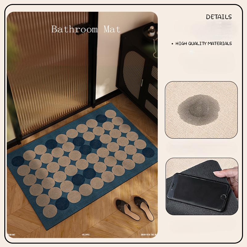 High-end Retro Printed Carpet Diatomaceous Earth Mat Bathroom Mat Water Absorbent Quick-drying Non-slip Mat