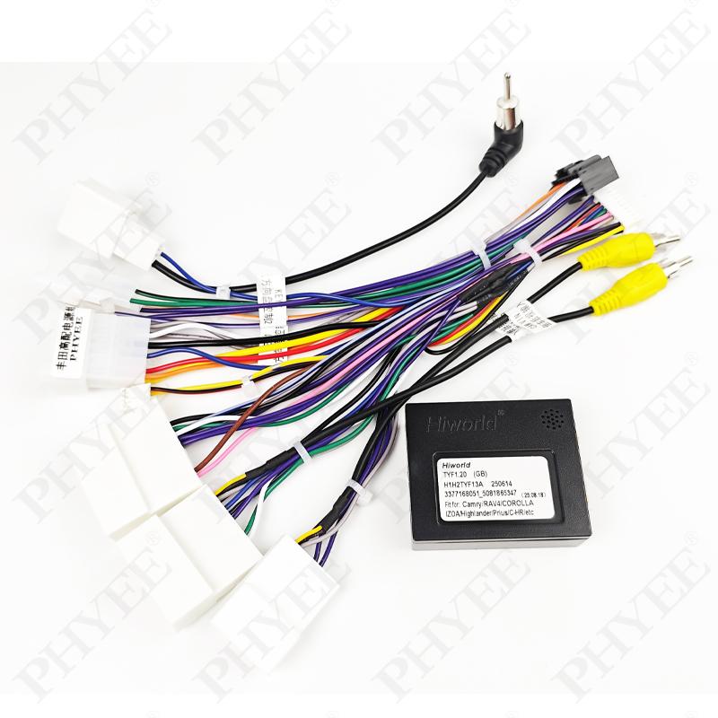 CAN Bus Wiring Harness 28/24/16 Pin, SWC & Reverse Camera Retention, 16Pin Android, for Toyota Corolla, Camry, RAV4, Yaris, CHR