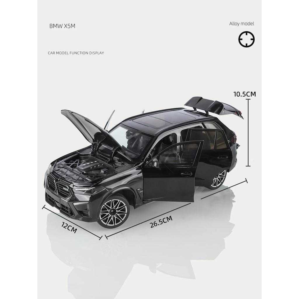 1/18 BMW X5M X5 SUV Slitina Luxy Model Auta Odlitek Kov Off-road Vozidla Model Auta Simulace Zvuku a Světla Dětská Hračka Dárek