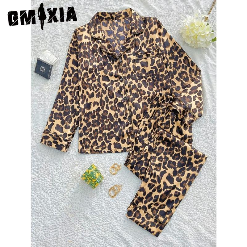 

GMXIA Женский домашний кардиган с длинным рукавом, осенняя мода, повседневный, большого размера, комплект пижамы S