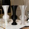 Stylish Balcony Decor Retro Curved Decorative Flower Vase, 3D Printed Flared Neck Plant Pots for Windowsill Minimalist Tabletop Floral Container