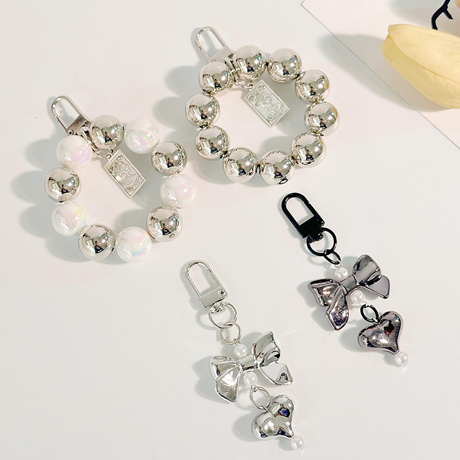 

Fashionable Heart Pendant Lovely Hanging Ornament Keychain Pendant Fashion Bag Accessory Beaded Bag Pendant for Bag Key 2