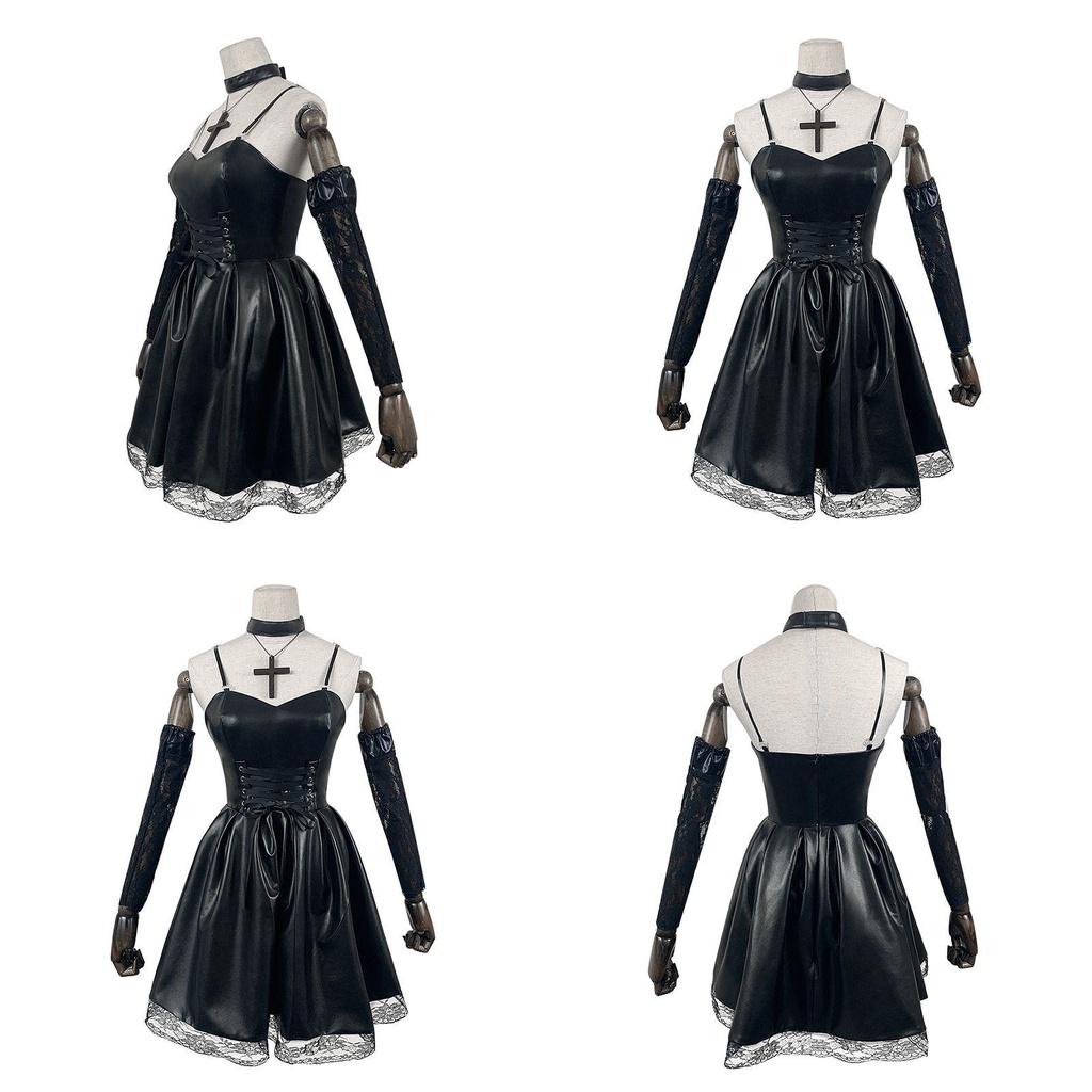 Elegantes Misa Amane Death Note Anime Ausgefallenes Schwarzes Kleid Perfekt Für Cosplay-Events