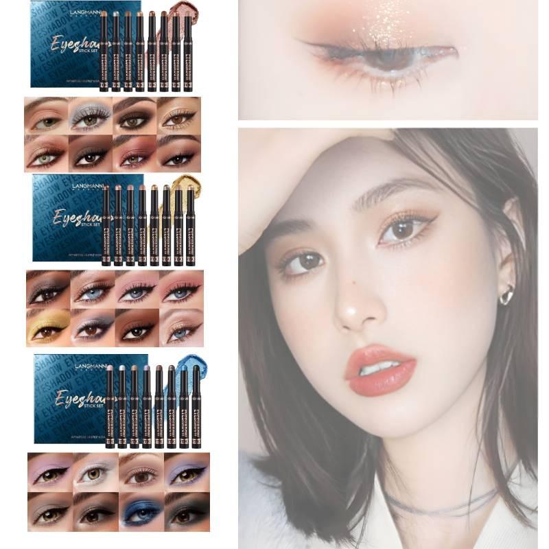 Langmanni Waterproof Long-lasting Eyeshadow Stick Set With 15 Vibrant Shades For All Skin Types