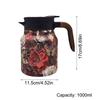 Vintage Floral Tea Thermos Stainless Steel Tea Kettle Drip-Proof Tea Pot With Tea Infuser Mini Thermo Coffee Pot 1000ML